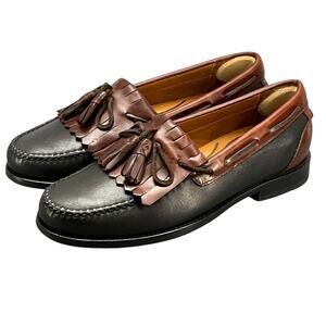 Johnston & Murphy Signature Kiltie Tassel Brown Black Leather Loafer Men 8.5